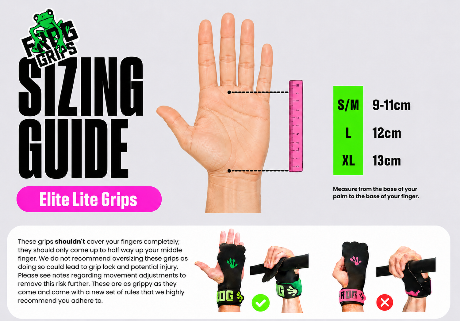 Frog Size Chart
