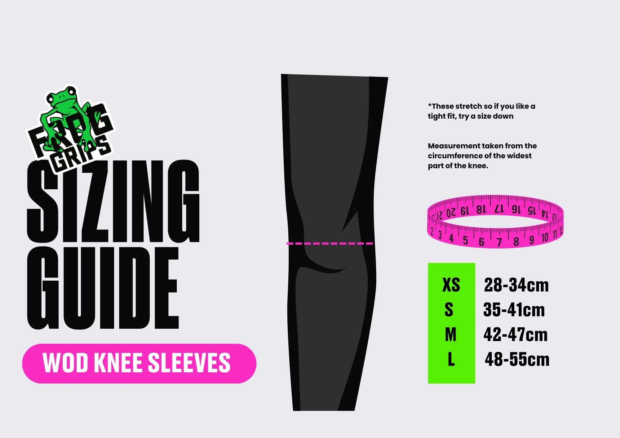 Frog Size Chart